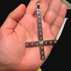Large Upside Down Inverted Tennis Cross Pendant