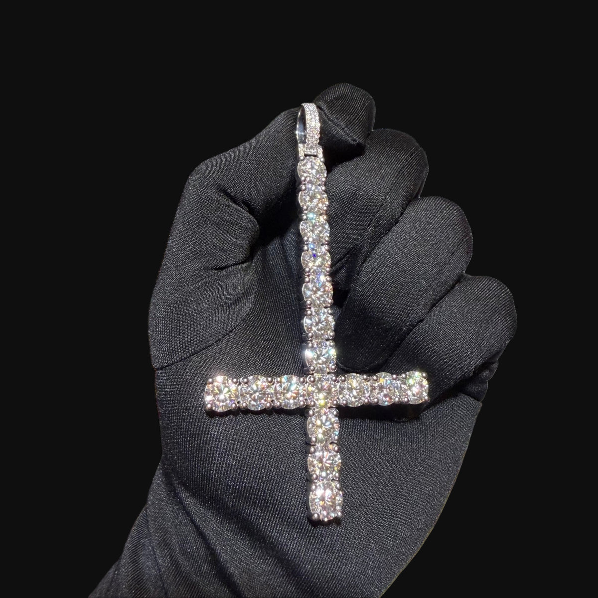 Large Upside Down Inverted Tennis Cross Pendant