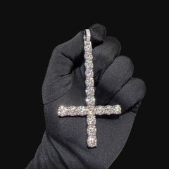 Large Upside Down Inverted Tennis Cross Pendant