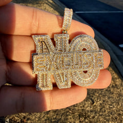 NO EXCUSE Iced Statement Pendant - 14k Gold Plated