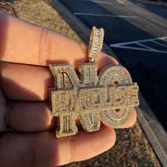 NO EXCUSE Iced Statement Pendant - 14k Gold Plated