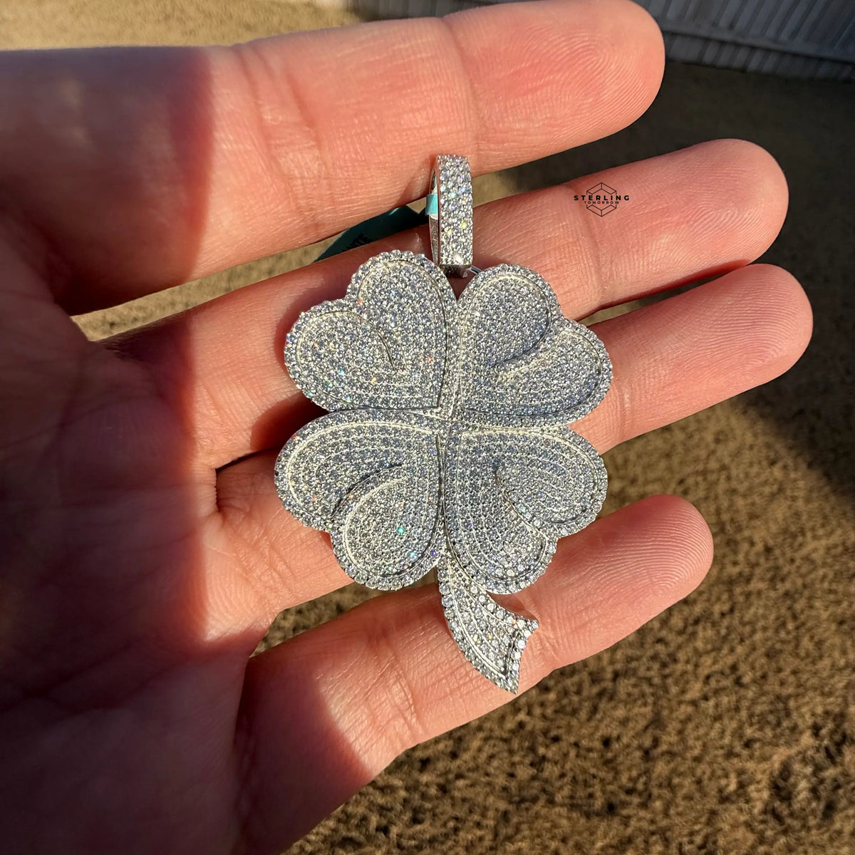 Moissanite Shamrock Pendant