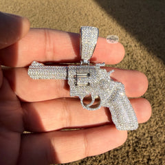 Moissanite Iced Revolver Gun Pendant