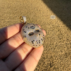 Hockey Iced Mask Out 14K Gold Plated Pendant