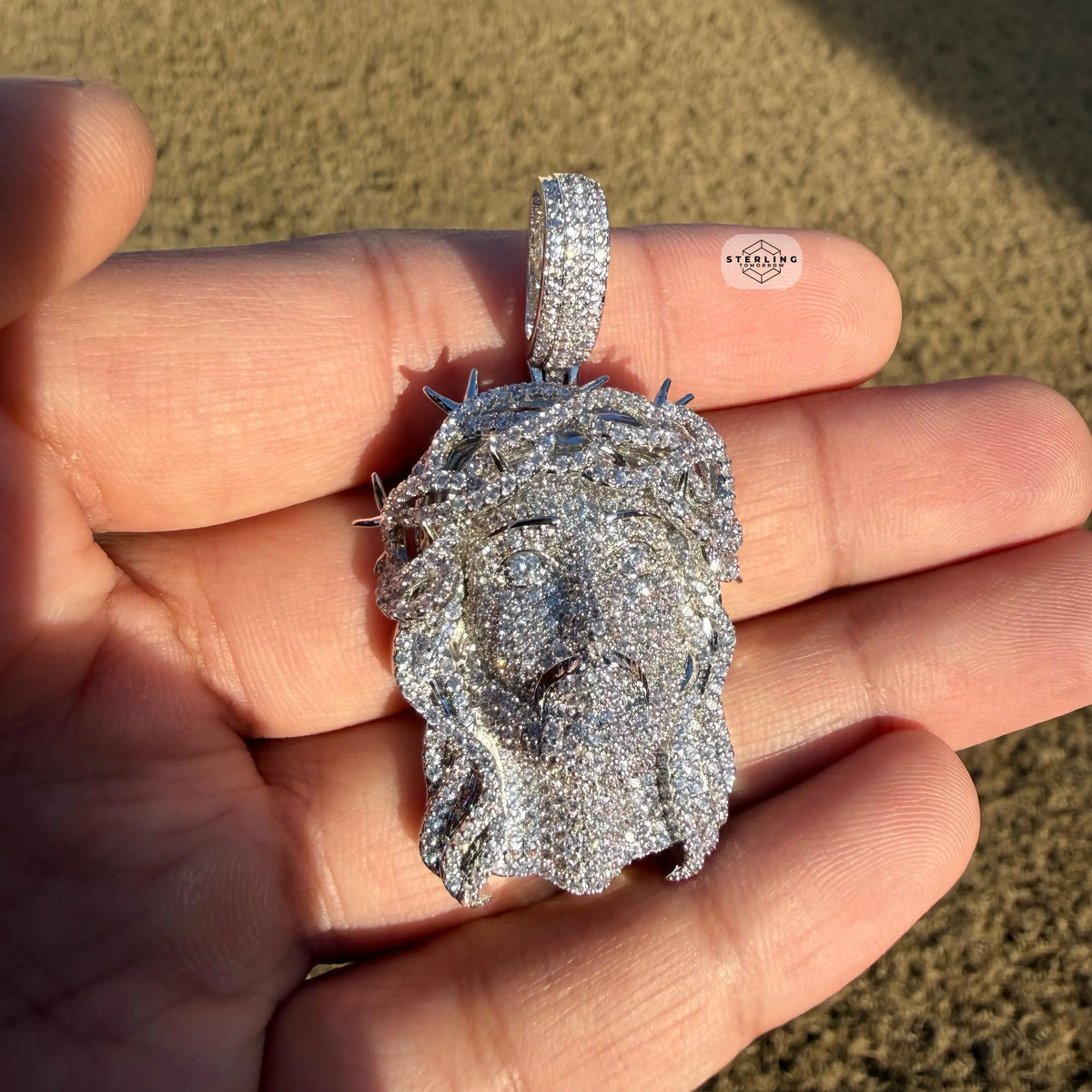 Moissanite Jesus Bustdown Pendant