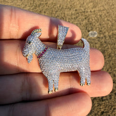 Goat Iced Out Pendant 14K Gold Plated