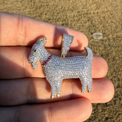 Goat Iced Out Pendant 14K Gold Plated
