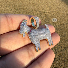 Goat Iced Out Pendant 14K Gold Plated