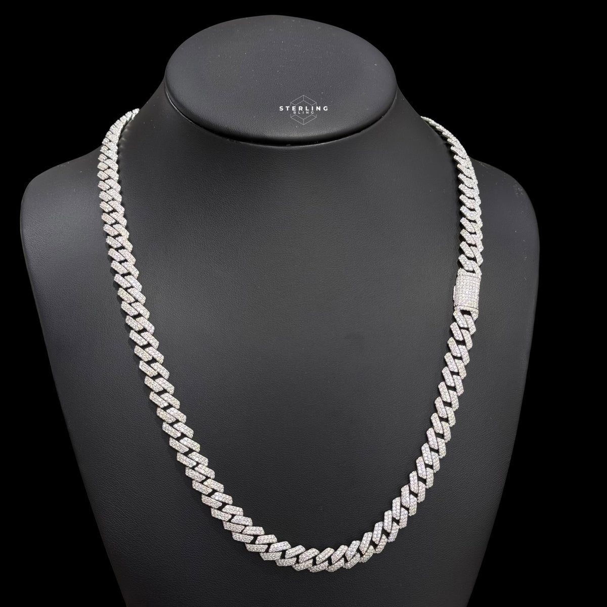 Moissanite Prong Cuban Chain 8mm 22"