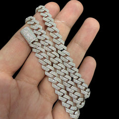 Moissanite Prong Cuban Chain 8mm 22"