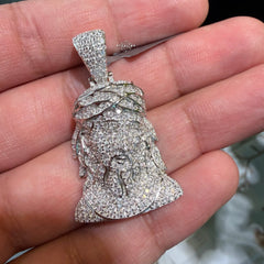 Moissanite Jesus Bust Pendant
