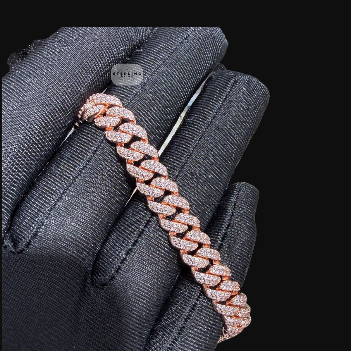 8mm Miami Cuban Link Moissanite Bracelet 8” Rose Gold Over 925 Sterling Silver Iced Out Diamond Look Bracelet for Men Women Hip Hop Jewelry Gift (Copy)