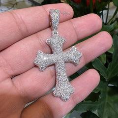 Moissanite Mosaic Set Cross Pendant
