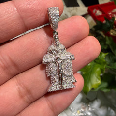 Moissanite Small Jesus Crucifix Pendant