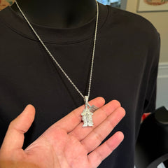 Moissanite Small Jesus Crucifix Pendant