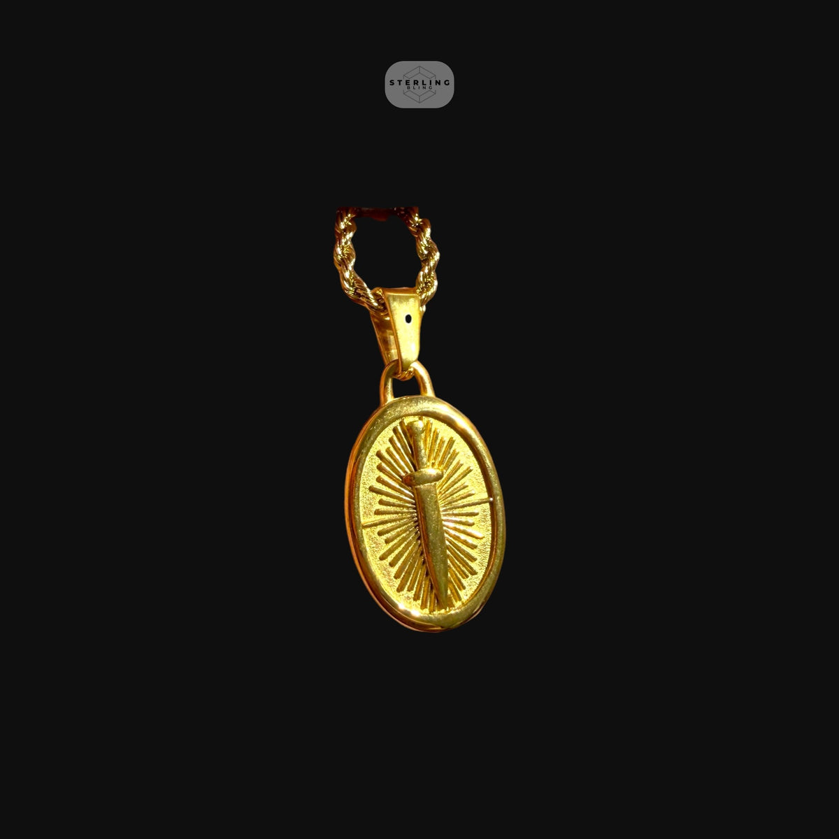 Gold Dagger Pendant Necklace, Stainless Steel Necklace for Men, Sword Knife Pendant, 14K Gold Waterproof Necklace, Gift for Him, Hypoallergenic Jewelry