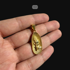 Gold Praying Hands Pendant Necklace, Stainless Steel Necklace for Men, Religious Christian Pendant, 14K Gold Waterproof Necklace, Gift for Him