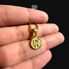 Gold Love Pendant Necklace, Stainless Steel Necklace for Men Women, Heart CZ Pendant, 14K Gold Waterproof Necklace, Gift for Him Her