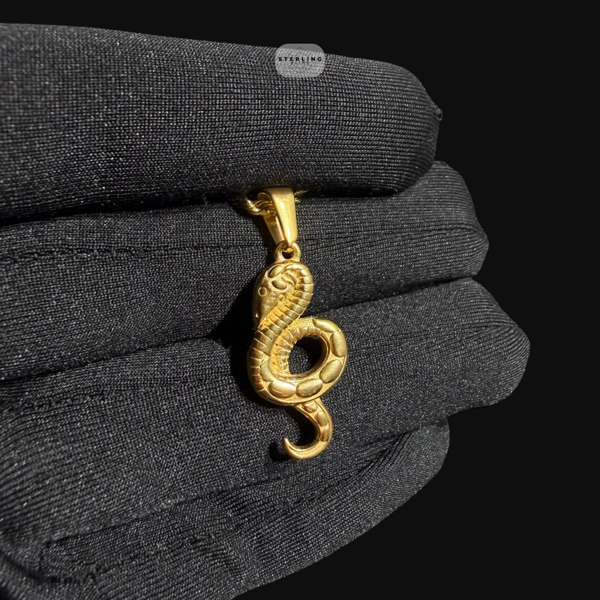 Gold Snake Pendant Necklace, Stainless Steel Necklace for Men, Cobra Pendant, 14K Gold Waterproof Necklace, Gift for Him, Hypoallergenic Jewelry