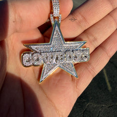 Cowboys 14K Gold Plated Iced Pendant