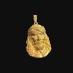 Gold Jesus Pendant Necklace, Stainless Steel Necklace for Men, Religious Christian Pendant, 14K Gold Waterproof Necklace, Gift for Him