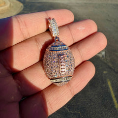 Moissanite Football Rose Iced Pendant