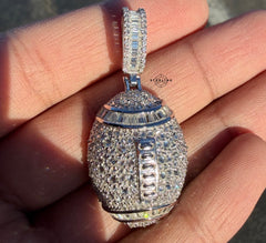 Moissanite Football Iced Pendant