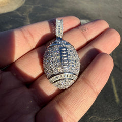 Moissanite Football Iced Pendant