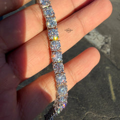 Moissanite Iced Sides Tennis Bracelet - 6.7mm 8"