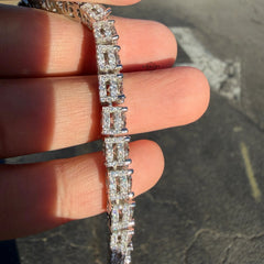 Moissanite Iced Sides Tennis Bracelet - 6.7mm 8"