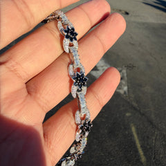 Moissanite Black and White Infinity Bracelet 8"