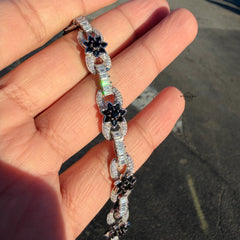 Moissanite Black and White Infinity Bracelet 8"