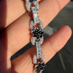 Moissanite Black and White Infinity Bracelet 8"