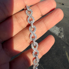 925 Sterling Silver 8mm 8" Infinity Bracelet