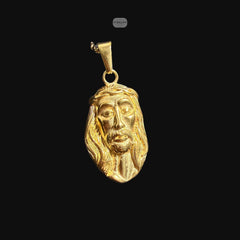 Gold Jesus Charm Pendant Necklace, Stainless Steel Necklace for Men, Religious Christian Pendant, 14K Gold Waterproof Necklace, Gift for Him (Copy)