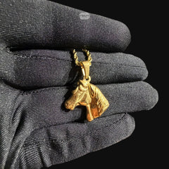 Gold Horse Pendant Necklace, Stainless Steel Necklace for Men, Horse Head Charm, 14K Gold Waterproof Necklace, Gift for Him, Equestrian Jewelry