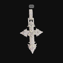 Moissanite Custom Pear Cut Cross Pendant