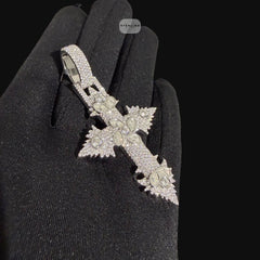 Moissanite Custom Pear Cut Cross Pendant