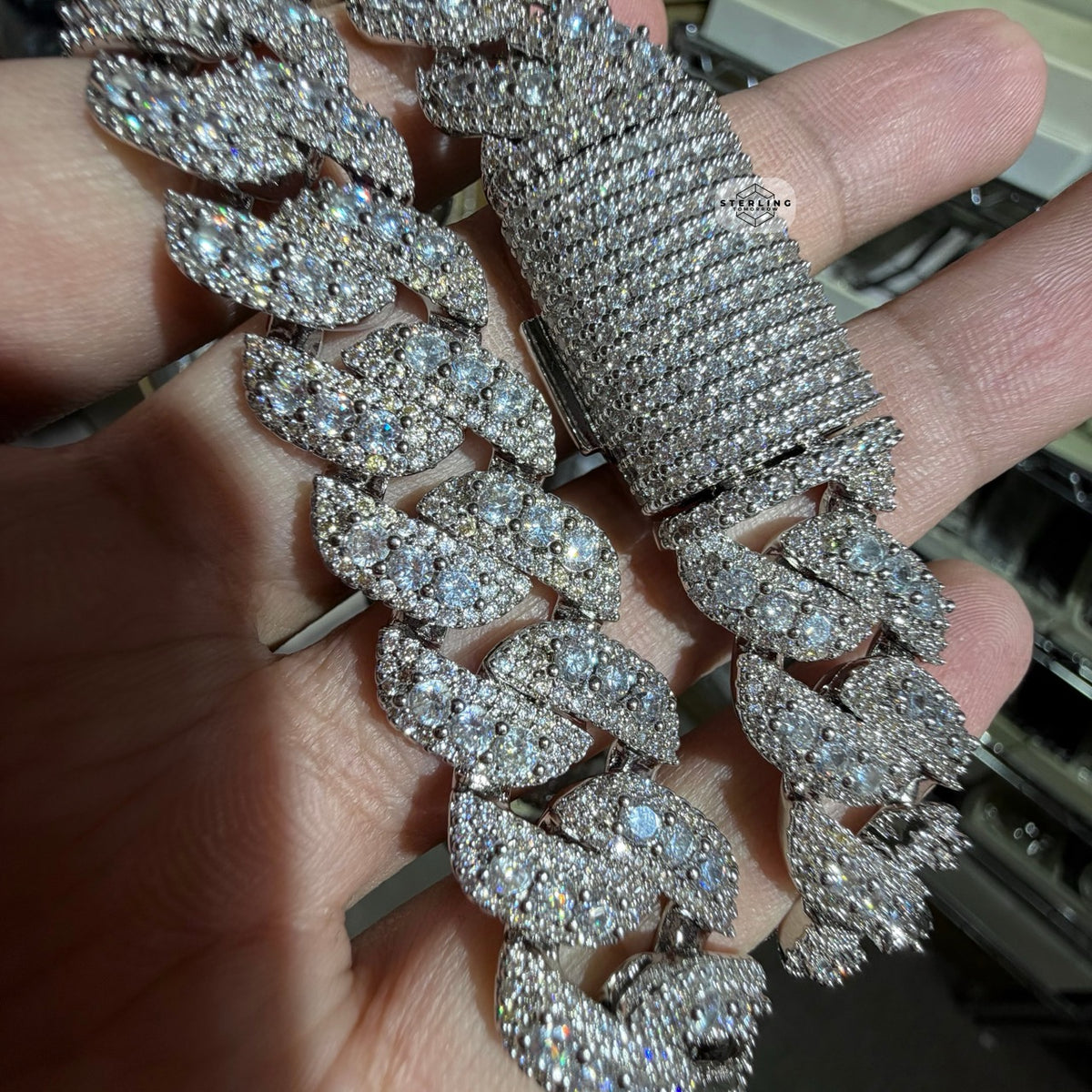 Men’s Triple Layer 18mm Cuban Chain | Iced Out CZ Miami Link 14K Gold Finish Tarnish Resistant
