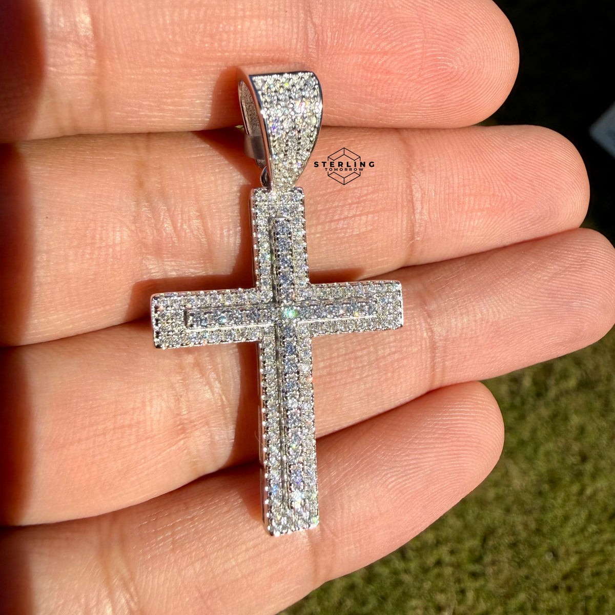 Moissanite 1.5" Iced Out Cross Pendant