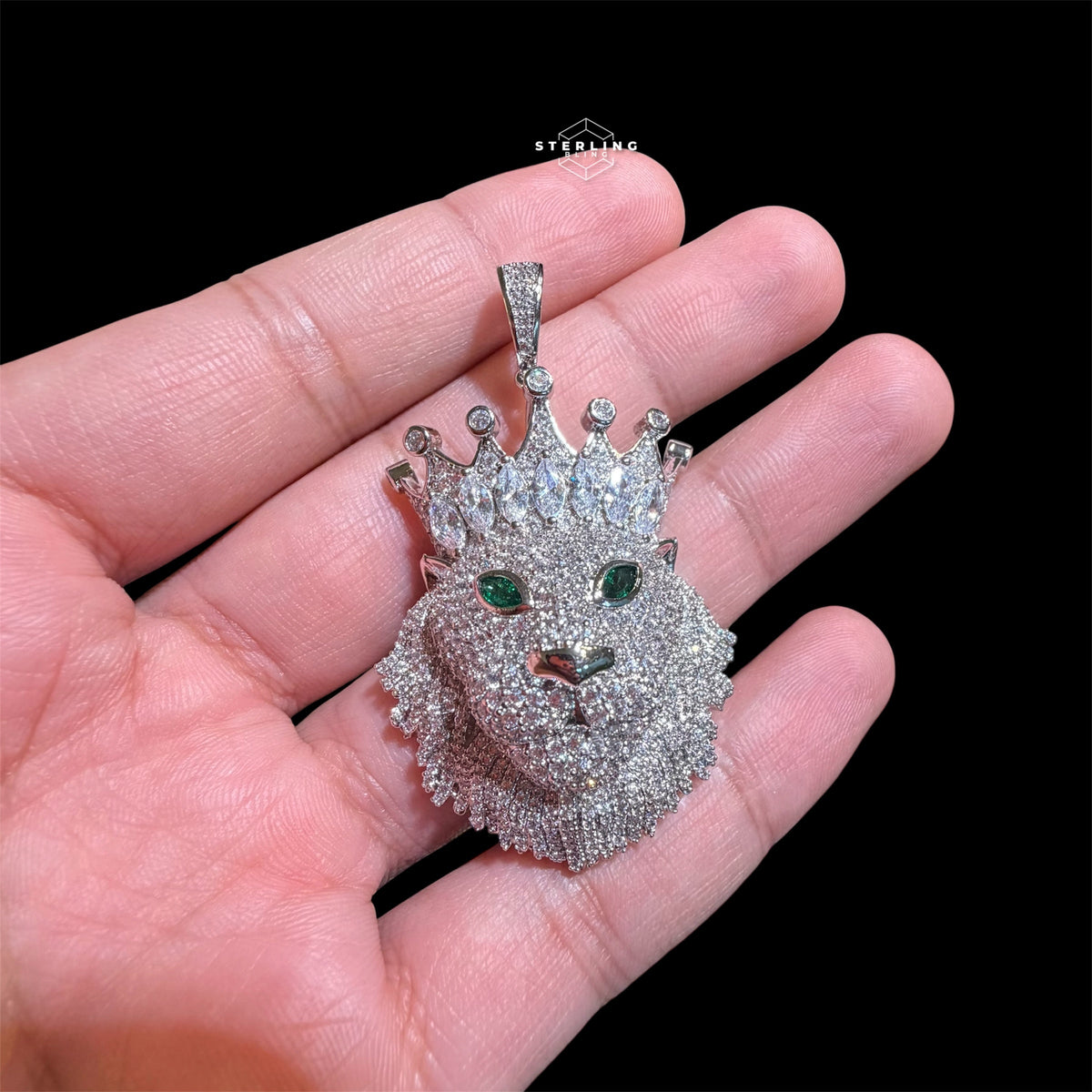 Iced Out Lion Pendant + Rope Chain