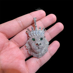 Iced Out Lion Pendant + Rope Chain