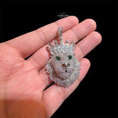 Iced Out Lion Pendant + Rope Chain