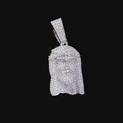 Moissanite Iced Out Jesus Head Pendant 925 Sterling Silver, Passes Diamond Tester, GRA Certified, Hip Hop Necklace, Free Steel Rope Chain