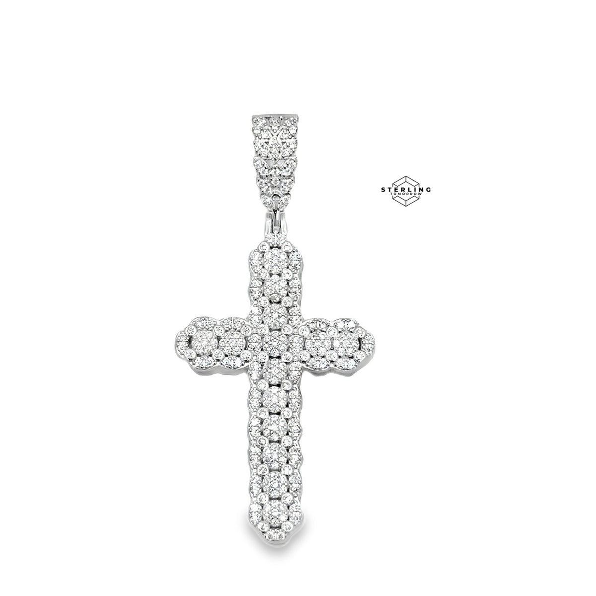Moissanite Fully Iced Cross 2" Pendant