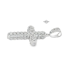 Moissanite Fully Iced Cross 2" Pendant