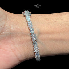 Moissanite Marquise Tennis Bracelet, 925 Sterling Silver Flower Cluster Bracelet