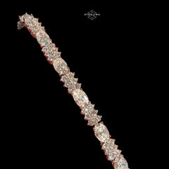 Moissanite Marquise Tennis Bracelet, 925 Sterling Silver Flower Cluster Bracelet