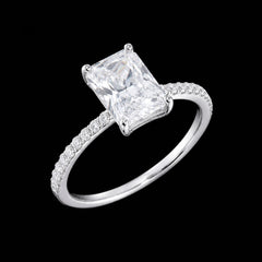 2.5 CTW Radiant Cut Moissanite Engagement Ring 925 Sterling Silver