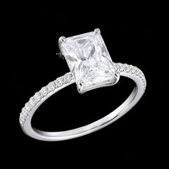 2.5 CTW Radiant Cut Moissanite Engagement Ring 925 Sterling Silver